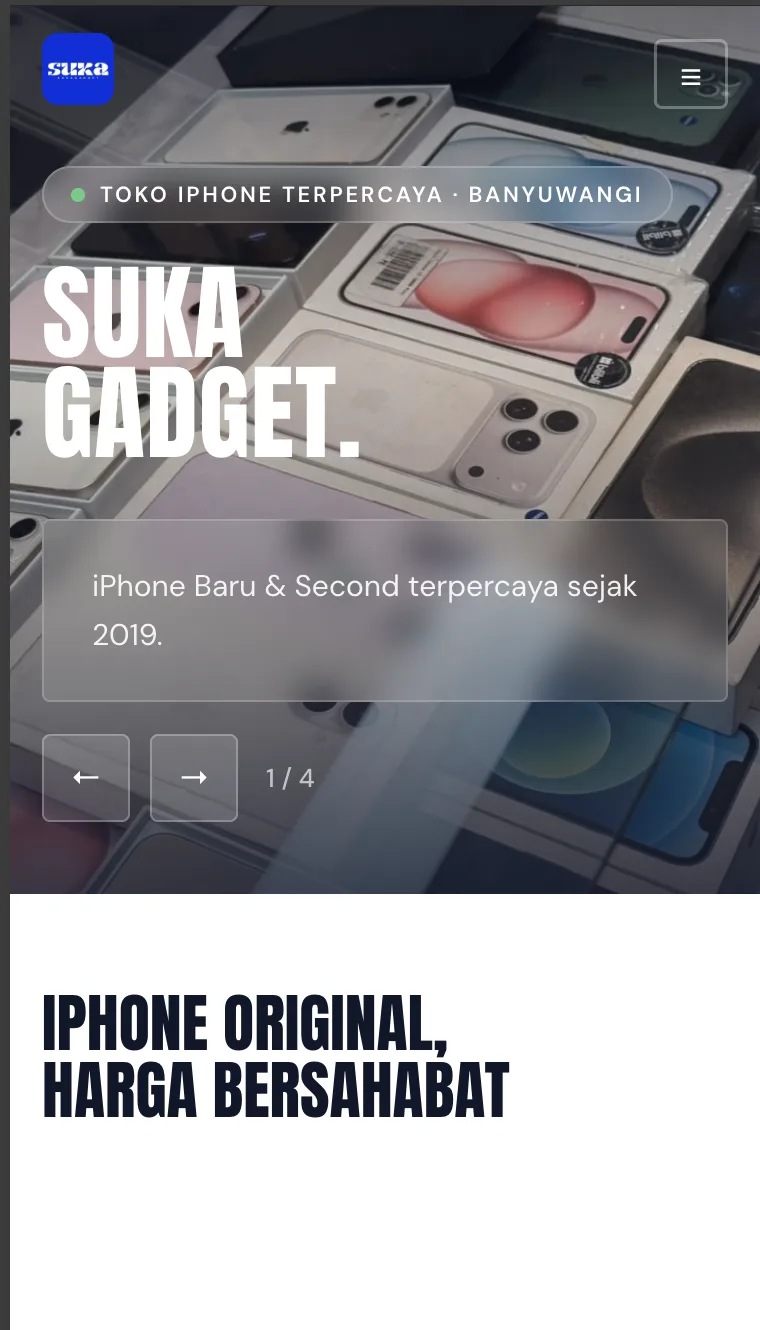 Suka Gadget — Website Toko iPhone Banyuwangi